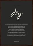 Joy Word of Intention Framed print A1 (59.4 x 84.1 cm) Dark wood frame Carbon paper