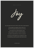 Joy Word of Intention Framed print A1 (59.4 x 84.1 cm) White frame Carbon paper