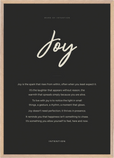 Joy Word of Intention Framed print A1 (59.4 x 84.1 cm) Wood frame Carbon paper