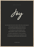 Joy Word of Intention Framed print A1 (59.4 x 84.1 cm) Wood frame Carbon paper