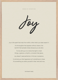 Joy Word of Intention Framed print A1 (59.4 x 84.1 cm) Wood frame Linen paper