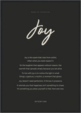 Joy Word of Intention Framed print A2 (42 x 59.4 cm) Black frame Carbon paper