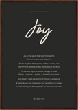 Joy Word of Intention Framed print A2 (42 x 59.4 cm) Dark wood frame Carbon paper