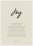 Joy Word of Intention Framed print A2 (42 x 59.4 cm) White frame Linen paper