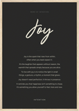 Joy Word of Intention Framed print A2 (42 x 59.4 cm) Wood frame Carbon paper