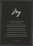 Joy Word of Intention Framed print A3 (29.7 x 42 cm) Black frame Carbon paper