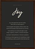 Joy Word of Intention Framed print A3 (29.7 x 42 cm) Dark wood frame Carbon paper