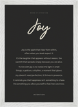 Joy Word of Intention Framed print A3 (29.7 x 42 cm) White frame Carbon paper