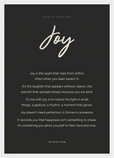 Joy Word of Intention Framed print A3 (29.7 x 42 cm) White frame Carbon paper