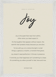 Joy Word of Intention Framed print A3 (29.7 x 42 cm) White frame Linen paper