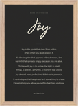 Joy Word of Intention Framed print A3 (29.7 x 42 cm) Wood frame Carbon paper