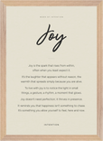Joy Word of Intention Framed print A3 (29.7 x 42 cm) Wood frame Linen paper