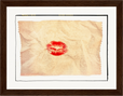 Kiss My Ass Framed print 15x20 cm / 6x8″ Dark wood frame
