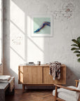 Lacey Leg Framed print 50x50 cm / 20x20″ White frame in interior