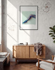 Lacey Leg Framed print 60x80 cm / 24x32″ Black frame in interior
