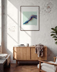 Lacey Leg Framed print 60x80 cm / 24x32″ Dark wood frame in interior