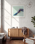 Lacey Leg Framed print 70x70 cm / 28x28″ Wood frame in interior