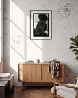 Little Secret Framed print 50x70 cm / 20x28″ Black frame in interior