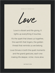 Love Word of Intention Framed print 13x18 cm / 5x7″ Black frame Linen paper