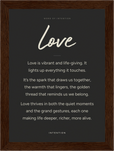 Love Word of Intention Framed print 13x18 cm / 5x7″ Dark wood frame Carbon paper