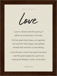 Love Word of Intention Framed print 13x18 cm / 5x7″ Dark wood frame Linen paper