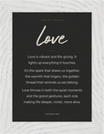 Love Word of Intention Framed print 13x18 cm / 5x7″ White frame Carbon paper