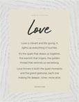 Love Word of Intention Framed print 13x18 cm / 5x7″ White frame Linen paper