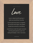 Love Word of Intention Framed print 13x18 cm / 5x7″ Wood frame Carbon paper