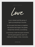 Love Word of Intention Framed print 21x29.7 cm / 8x12" White frame Carbon paper