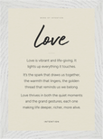 Love Word of Intention Framed print 21x29.7 cm / 8x12" White frame Linen paper