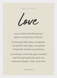 Love Word of Intention Framed print 21x29.7 cm / 8x12" White frame Linen paper