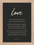Love Word of Intention Framed print 21x29.7 cm / 8x12" Wood frame Carbon paper