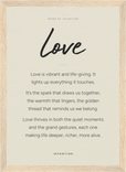 Love Word of Intention Framed print 21x29.7 cm / 8x12" Wood frame Linen paper