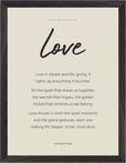 Love Word of Intention Framed print 30x40 cm / 12x16″ Black frame Linen paper