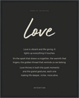 Love Word of Intention Framed print 40x50 cm / 16x20″ Black frame Carbon paper