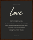 Love Word of Intention Framed print 40x50 cm / 16x20″ Dark wood frame Carbon paper