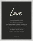Love Word of Intention Framed print 40x50 cm / 16x20″ White frame Carbon paper