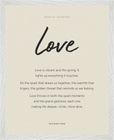 Love Word of Intention Framed print 40x50 cm / 16x20″ White frame Linen paper