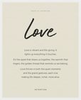 Love Word of Intention Framed print 40x50 cm / 16x20″ White frame Linen paper