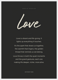 Love Word of Intention Framed print 50x70 cm / 20x28″ White frame Carbon paper