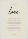 Love Word of Intention Framed print 50x70 cm / 20x28″ White frame Linen paper