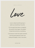 Love Word of Intention Framed print 50x70 cm / 20x28″ White frame Linen paper