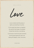 Love Word of Intention Framed print 50x70 cm / 20x28″ Wood frame Linen paper