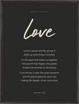 Love Word of Intention Framed print 60x80 cm / 24x32″ Black frame Carbon paper
