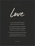 Love Word of Intention Framed print 60x80 cm / 24x32″ Black frame Carbon paper