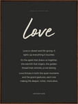 Love Word of Intention Framed print 60x80 cm / 24x32″ Dark wood frame Carbon paper