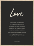 Love Word of Intention Framed print 60x80 cm / 24x32″ Wood frame Carbon paper