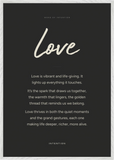 Love Word of Intention Framed print 70x100 cm / 28x40″ White frame Carbon paper