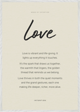 Love Word of Intention Framed print 70x100 cm / 28x40″ White frame Linen paper
