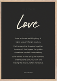Love Word of Intention Framed print 70x100 cm / 28x40″ Wood frame Carbon paper